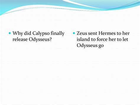 did calypso release odysseus